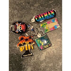 Lot of 5 Cayman Caribbean Island Keychains NEW